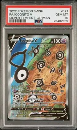 2022 POKEMON | ICOGNITO V 177/195| DEUTSCH | SILVER TEMPEST | PSA 10 GEM MT - Image 1