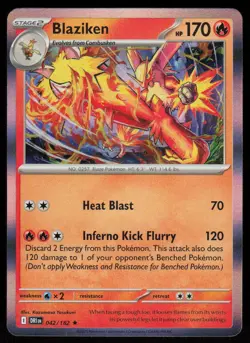 Blaziken 042/182 Rare Destined Rivals Pokemon Holo Near Mint - Image 1