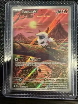Pokemon TCG Larvesta 099/086 Sv: Black Bolt Illus Rare Full Art Holo Eng 60 - Image 1