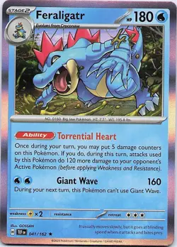 Feraligatr - 041/162 Holo Rare 2024 Temporal Forces Pokemon NM - Image 1