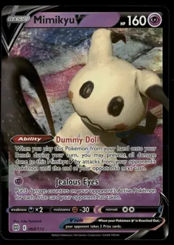 Mimikyu V 068/172 Holo V Rare Brilliant Stars Pokemon NM - Image 1