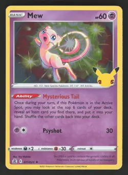Mew 011/025 Pokemon TCG Celebrations NM - Image 1