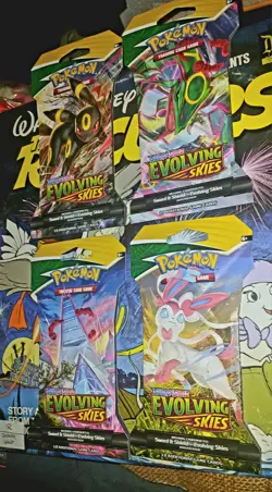Pokemon Evolving Skies Sleeved Booster Packs Complete Artwork Art Set New All 4! - Image 2