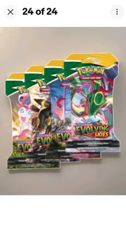 Pokemon Evolving Skies Sleeved Booster Packs Complete Artwork Art Set New All 4! - Image 5