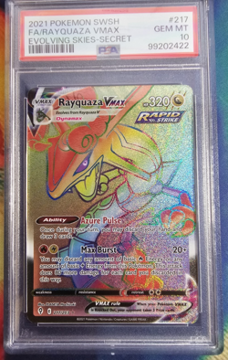 Pokemon Rayquaza Vmax 217/203 Evolving Skies Rainbow Secret Rare PSA 10 GEM MINT - Image 1