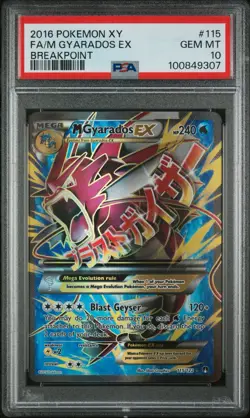 2016 Pokemon XY Breakpoint M Gyarados EX 115/122 Full Art PSA 10 GEM MINT Shiny - Image 1