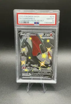 2020 Pokemon SWSH FA Charizard v Champion's Path 079/073 PSA 10 Gem Mint - Image 1