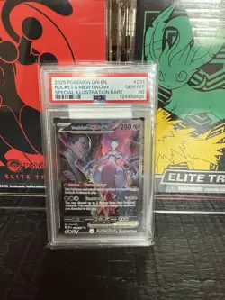 Team Rockets Mewtwo ex 231/182 SIR psa 10 Destined Rivals Pokemon - Image 1
