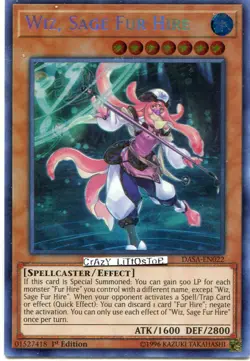 3 X YU-GI-OH WIZ, SAGE FUR HIRE 1ST ED SECRET RARE MINT DASA-EN022 - Image 1