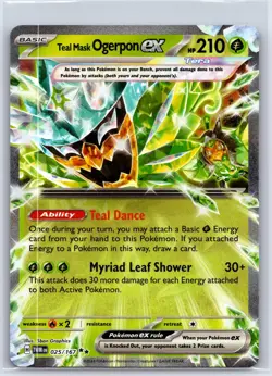 Teal Mask Ogerpon ex 025/167 Twilight Masquerade Pokemon Holo NM/M 603b-52 - Image 1