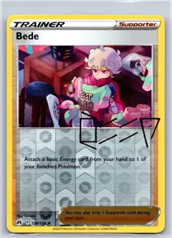 Bede 124/159 Rare Crown Zenith Pokemon Reverse Holo NM/M 604b-66 - Image 1