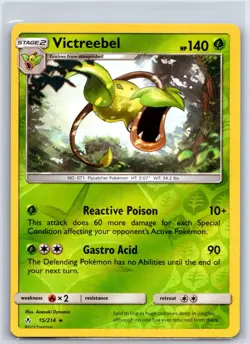 Victreebel 15/214 Rare Unbroken Bonds Pokemon Reverse Holo NM/M 527b-11 - Image 1