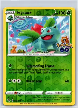 Ivysaur 002/078 Uncommon Pokemon GO Pokemon Reverse Holo NM/M 528c-25 - Image 1