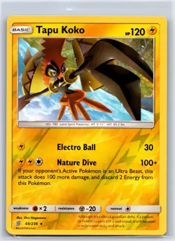 Tapu Koko 69/236 Holo Rare Unified Minds Pokemon Reverse Holo NM/M - Image 1