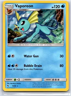 Vaporeon 18/68 Holo Rare Hidden Fates Pokemon Holo NM/M 513d-50 - Image 1