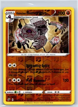 Galarian Runerigus 102/192 Rare Rebel Clash Pokemon Reverse Holo NM/M 519d-26 - Image 1