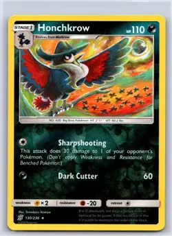 Honchkrow 130/236 Rare Unified Minds Pokemon Reverse Holo NM/M 529c-1 - Image 1