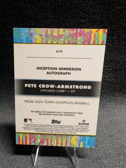2024 Topps Inception Pete Crow-Armstrong PCA RC Rookie Card Immersion Auto #/25 - Image 4