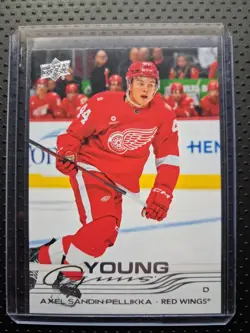 2025-26 Upper Deck Series 2 Young Guns #484 Axel Sandin-Pellikka Rookie Card - Image 3