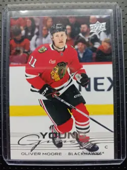 2025-26 Upper Deck Series 1 Young Guns #216 Oliver Moore Rookie Card - Image 3