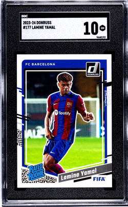 Lamine Yamal 2023-24 Donruss #177 Rookie Card Barcelona SGC 10 GM - Image 1