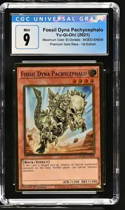 Yu-Gi-Oh! Fossil Dyna Pachycephalo MGED-EN008 Max Prem Gold 1st Edition CGC 9 - Image 2