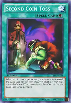 Yugioh! LP Second Coin Toss - LCJW-EN268 - Common - 1st Edition Lightly Played, - Image 1