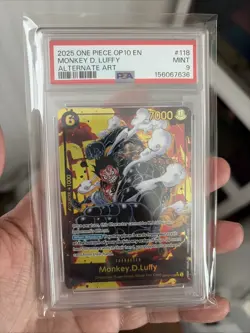 2025 One Piece OP10 EN Monkey D Luffy Alternate Art #118 PSA 9 MINT - Image 1