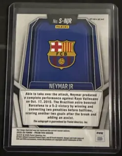 2025/26 Prizm FIFA FOTL Neymar Jr . Blue Shimmer SSP Autograph Barcelona - Image 2