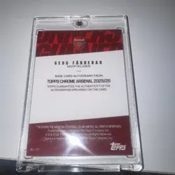Cesc Fabregas Auto Green Refractor /99 Topps Chrome Arsenal 2025/26 Autograph - Image 2