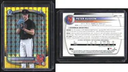 2025 Bowman Draft 1st Peter Kussow Yellow Geometric Refractor /75 Mets - Image 3