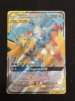 Moltres Zapdos Articuno GX Tag Team Holo Card 66/68 Ultra Rare Full Art MINT - Image 1