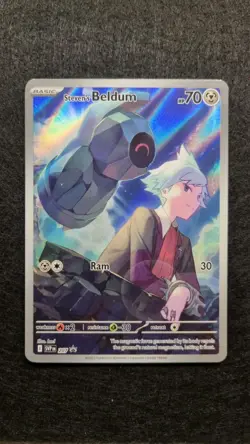 Pokemon TCG Steven's Beldum 207 Black Star Promo Card Near Mint Condition - Image 1