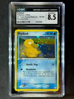 CGC 8.5 Psyduck Reverse Holo 70/109 Team Rocket Returns Vintage Pokemon Card TCG - Image 2