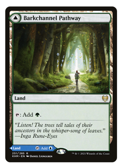 MTG - 1 x Barkchannel / Tidechannel Pathway - Rare Land - Kaldheim (KHM) - M/NM - Image 1