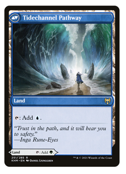 MTG - 1 x Barkchannel / Tidechannel Pathway - Rare Land - Kaldheim (KHM) - M/NM - Image 2