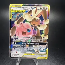 Mega Lopunny & Jigglypuff GX 165/236 - SM Cosmic Eclipse Tag Team Pokemon Card - Image 1