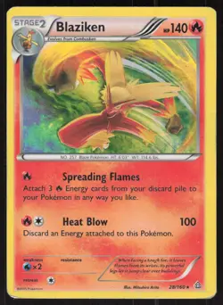 Blaziken 28/160 Holo Rare Primal Clash Pokemon Holo Moderately Played - Image 1