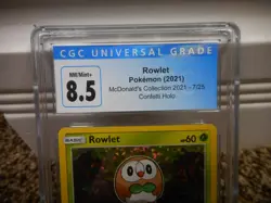 Rowlet McDonald's Collection cgc 8.5 7/25 Confetti Holo NM/MINT+ Pokemon psa ccg - Image 2