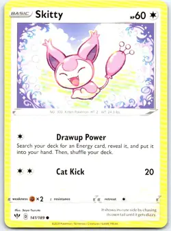 Skitty 141/189 Normal Common Darkness Ablaze Pokemon NM - Image 1