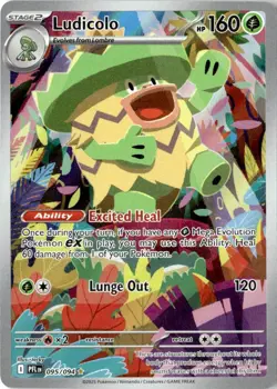 LUDICOLO 095/094 ILLUSTRATION RARE PHANTASMAL FLAMES POKEMON HOLO NM/M PFL - Image 1