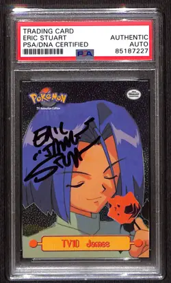 PSA Signed Eric Stuart James Pokemon Topps 1999 TV10 Squares And Rectangles Holo - Image 1