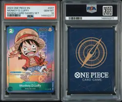 One Piece Monkey D Luffy 2023 Promo P-037 Bandai Card Games Set PSA 10 Gem Mint - Image 2