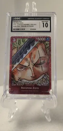 Roronoa Zoro ST01-013 PREMIUM FILM RED Alt Art Parallel Foil CGC 10 - Image 1