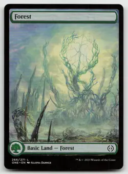 MTG Forest () - Full Art L Phyrexia: All Will Be One 266 LP - Image 1