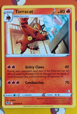 Pokemon - Torracat 31/195 Silver Tempest Uncommon Regular 2022 NM - Image 1