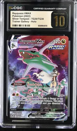CGC 10 PRISTINE Rayquaza VMAX TG20/TG30 Silver Tempest Trainer Gallery Pokemon - Image 1