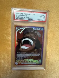 PSA 10 GOLD D. ROGER (Alt Art) CARRYING ON HIS WILL OP13-003 EN ONE PIECE - Image 1