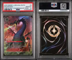 2025 DISNEY LORCANA EN P3-PROMO #5 MALEFICENT - MONSTROUS DRAGON PSA 10 - Image 3
