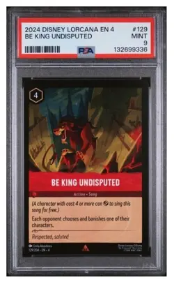 SCAR BE KING UNDISPUTED 2024 DISNEY LORCANA EN 4 #129 PSA 9 POP 2 LION KING - Image 1